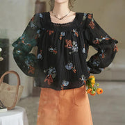 Embroidered dandelion blouse - MRSLM