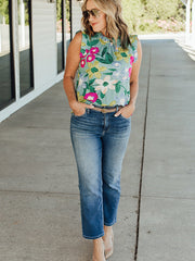 women's ruffle sleeve floral vest top, view 10 - MRSLM