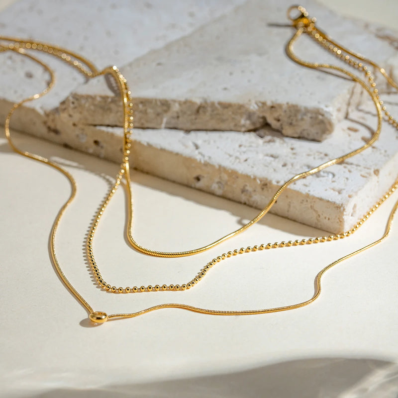 three layer Y shaped necklace, view 2 - MRSLM