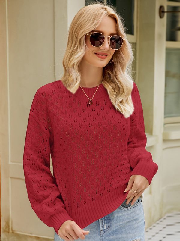 Women's Design Loose Round Neck Pullover Sweater