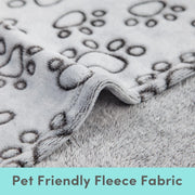 soft warm dog blanket with paw print, view 4 - MRSLM