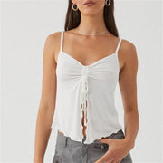 Sleeveless crop top with side bandage, view 2 - MRSLM