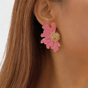 flower petal stud earrings, view 5 - MRSLM