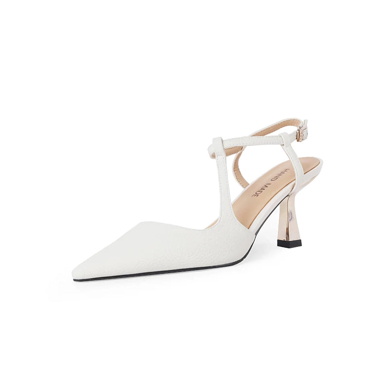 leather high heel mule sandals, view 3 - MRSLM