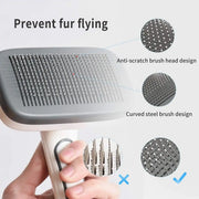 self-cleaning pet grooming brush, view 5 - MRSLM