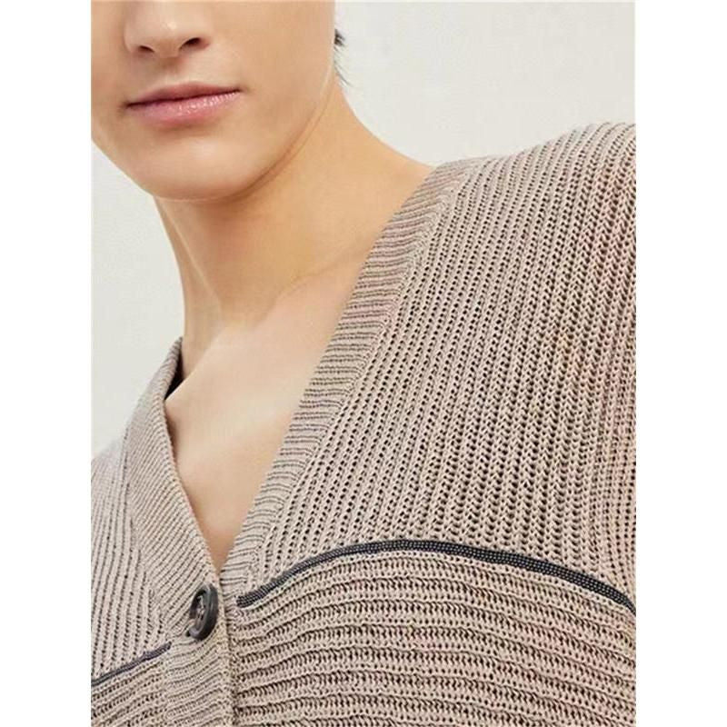 beaded chain cardigan jacket, view 5 - MRSLM