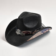 straw western cowboy hat, view 2 - MRSLM