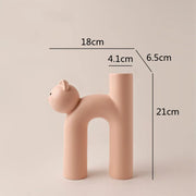 cathead ceramic tube vase, view 4 - MRSLM