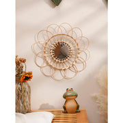 handmade rattan wall mirror, view 3 - MRSLM
