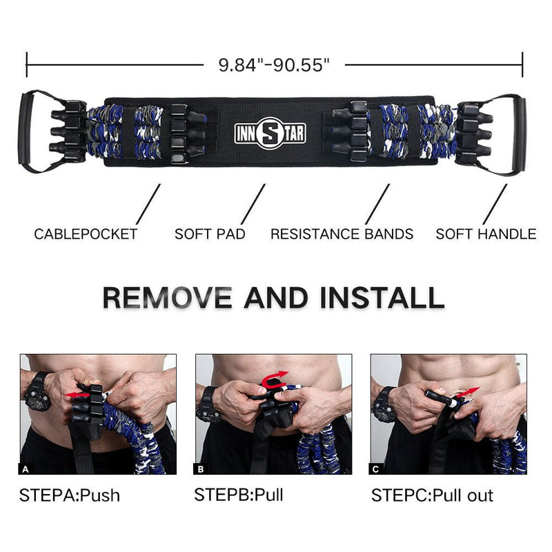 Adjustable resistance training band set, view 6 - MRSLM