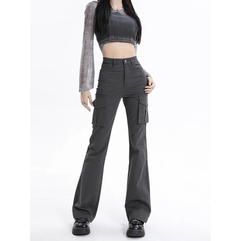 high waist slim cargo jeans, view 3 - MRSLM