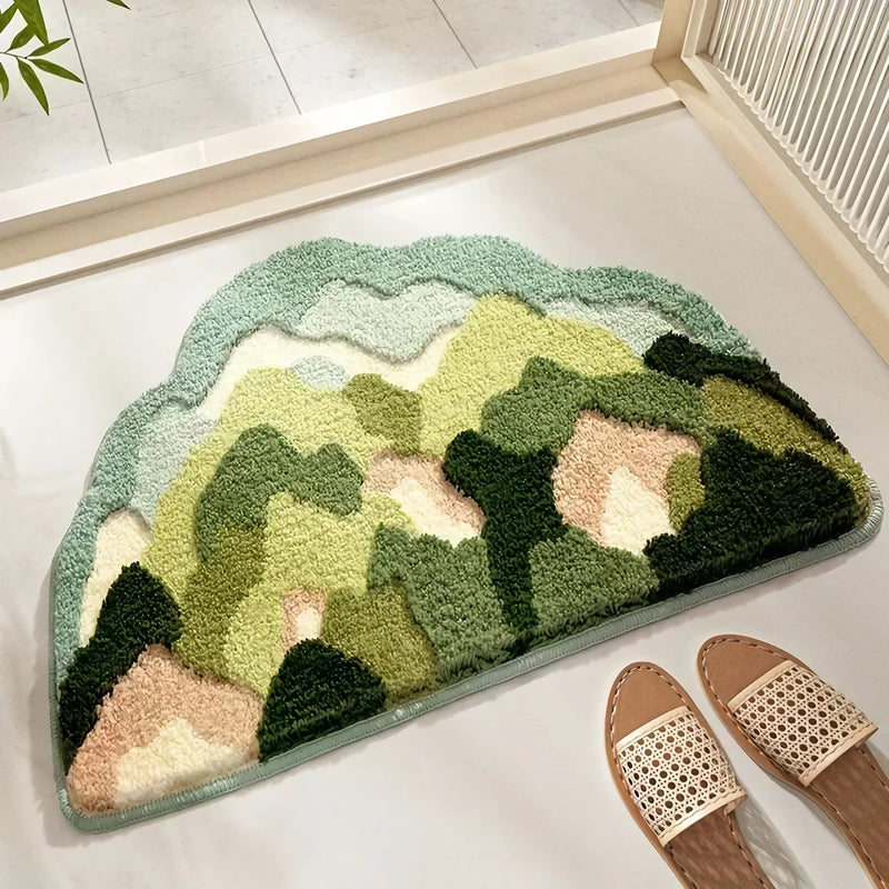irregular mountain forest flocked carpet, view 2 - MRSLM
