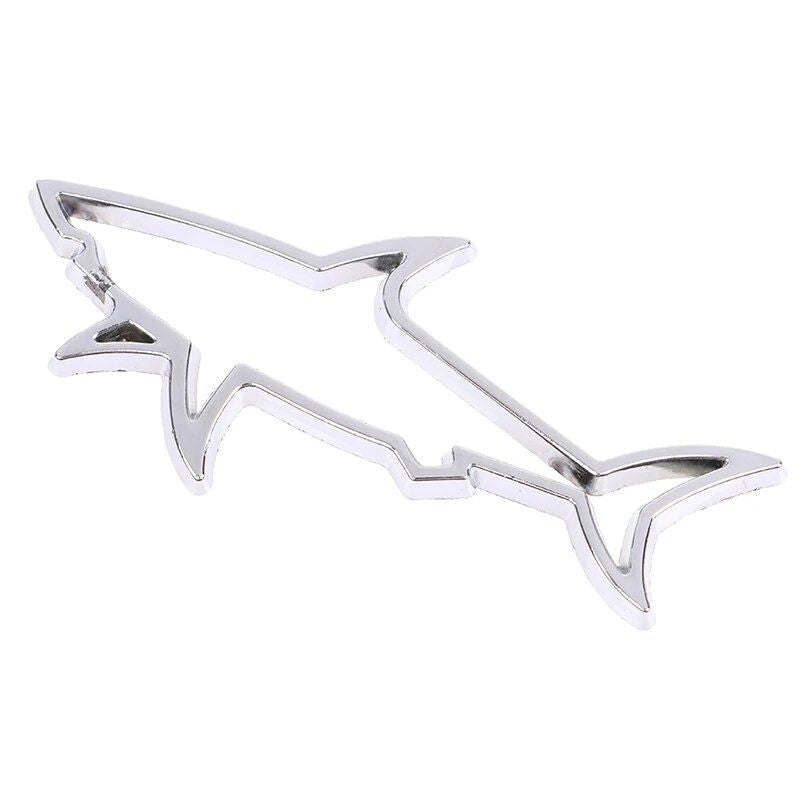3D metal shark fish car emblem, view 2 - MRSLM