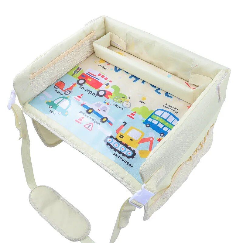 Kids Cartoon Travel Tray - Waterproof Toddler Car Seat Activity Desk