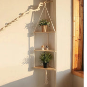 macrame floating shelf, view 4 - MRSLM
