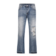men's straight loose hole jeans, view 5 - MRSLM