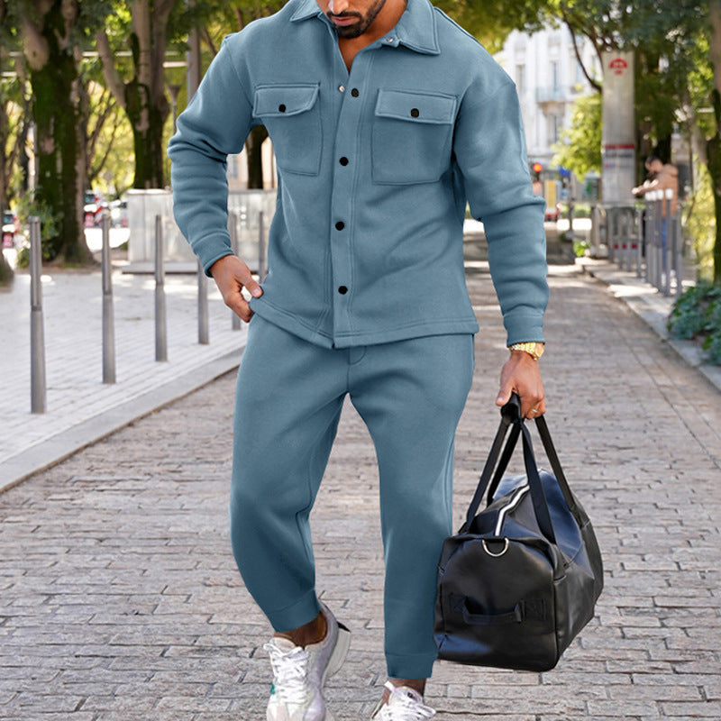 men's slim fit coat and pants set, view 10 - MRSLM