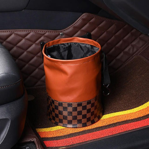 Foldable leather car trash can - MRSLM