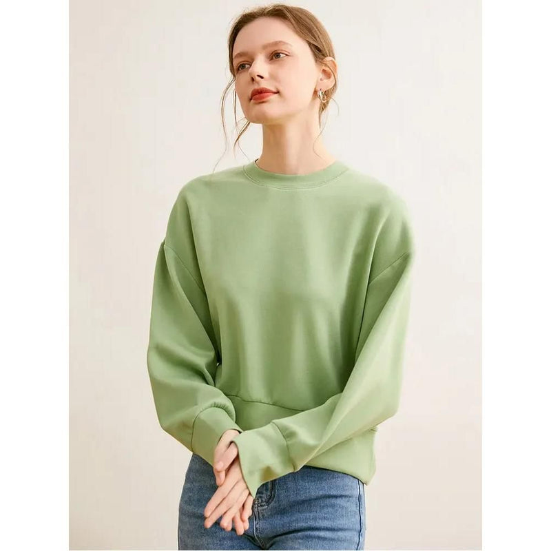 viscose blend O-neck sweatshirt, view 4 - MRSLM