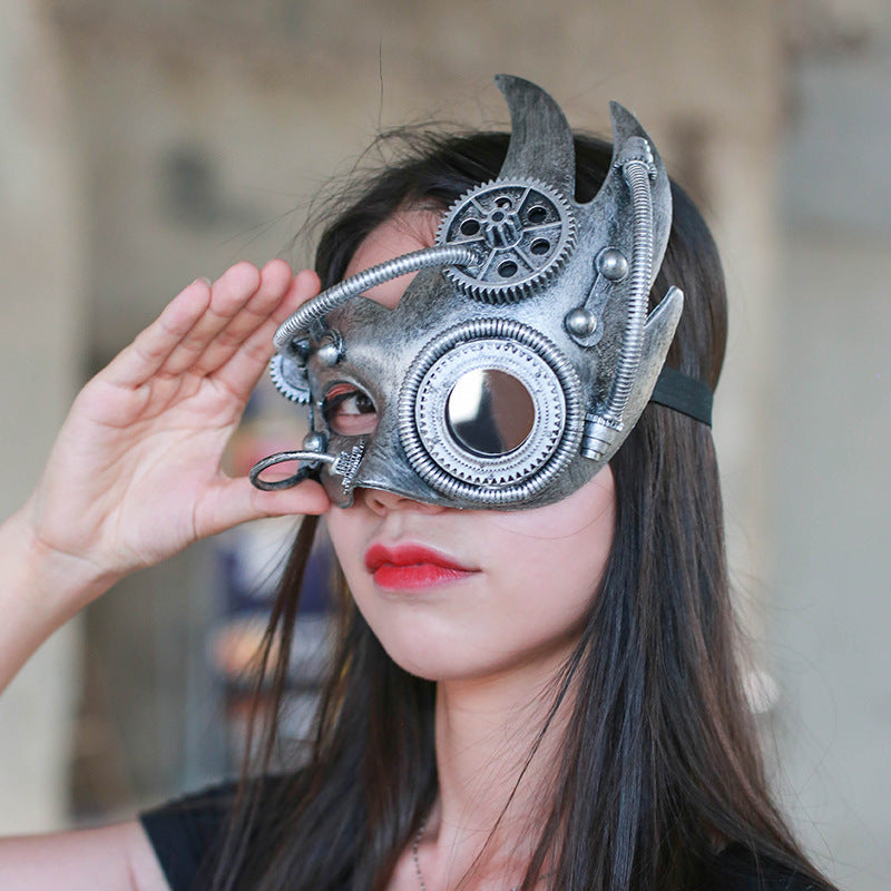 Steampunk half face mask, view 5 - MRSLM