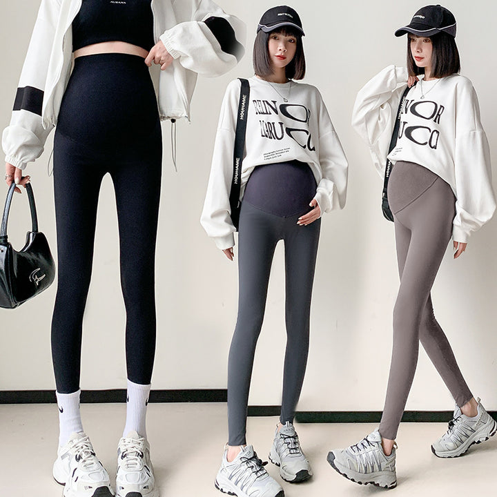 Pregnant Women's Honeycomb Stretch Belly Support Shark Skin Leggings