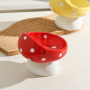 mushroom shaped ceramic pet bowl, view 7 - MRSLM