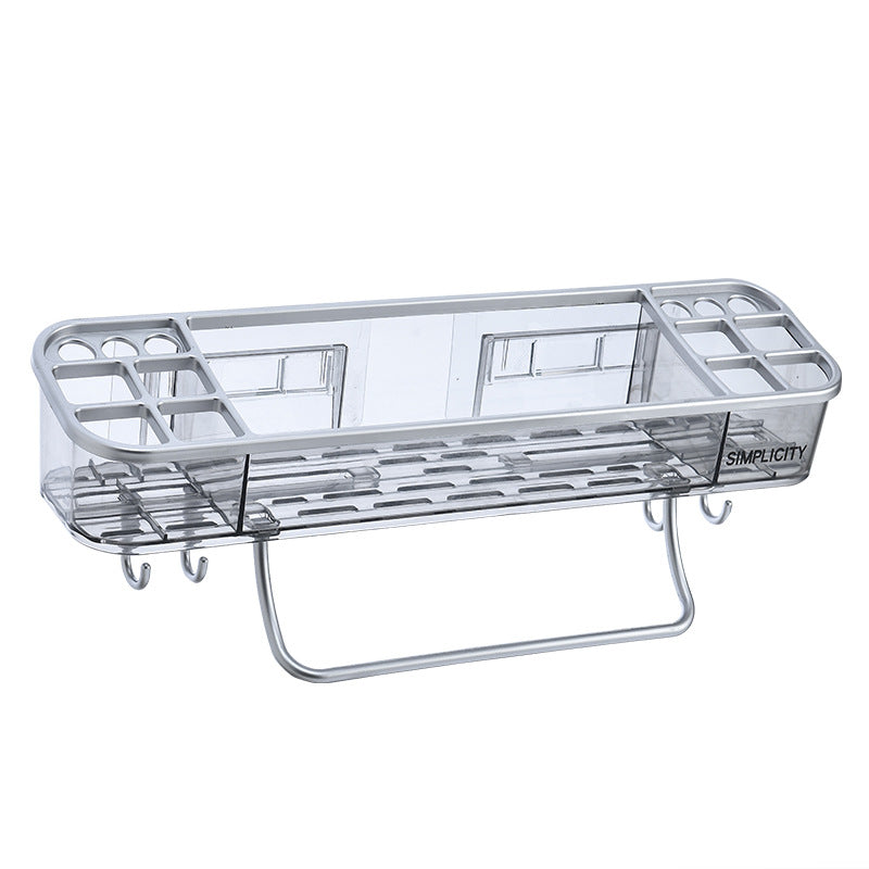 wall-mounted bathroom shelf and towel rack, view 2 - MRSLM