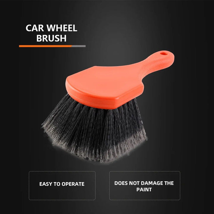 Effortless Wheel Cleaning Brush with Soft Bristles and Ergonomic Handle