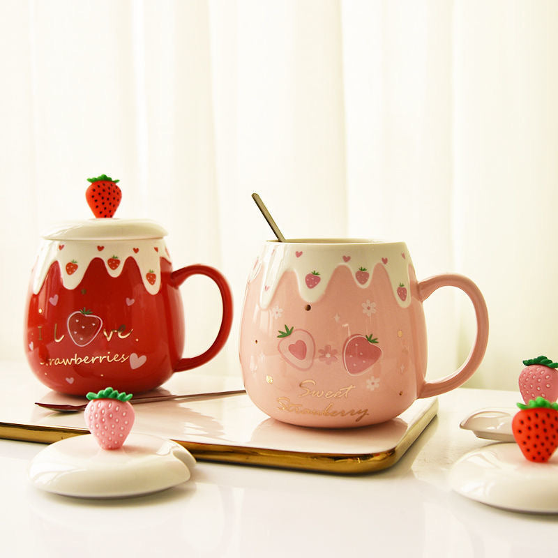 ceramic coffee mug with lid and spoon, view 8 - MRSLM