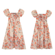 floral v-neck midi dress, view 7 - MRSLM
