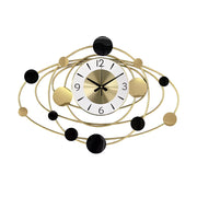 gold metal art wall clock, view 2 - MRSLM