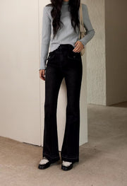 vintage high waist flared denim pants, view 3 - MRSLM