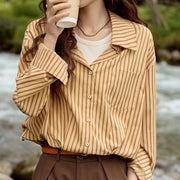 striped lapel collar two-piece shirt - MRSLM