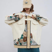 embroidered patchwork denim jacket, view 3 - MRSLM