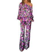 digital print long sleeve two-piece suit, view 5 - MRSLM