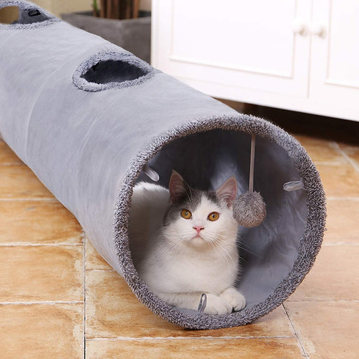 collapsible cat tunnel with crinkle suede - MRSLM