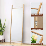 full length mirror with solid wood frame, view 5 - MRSLM