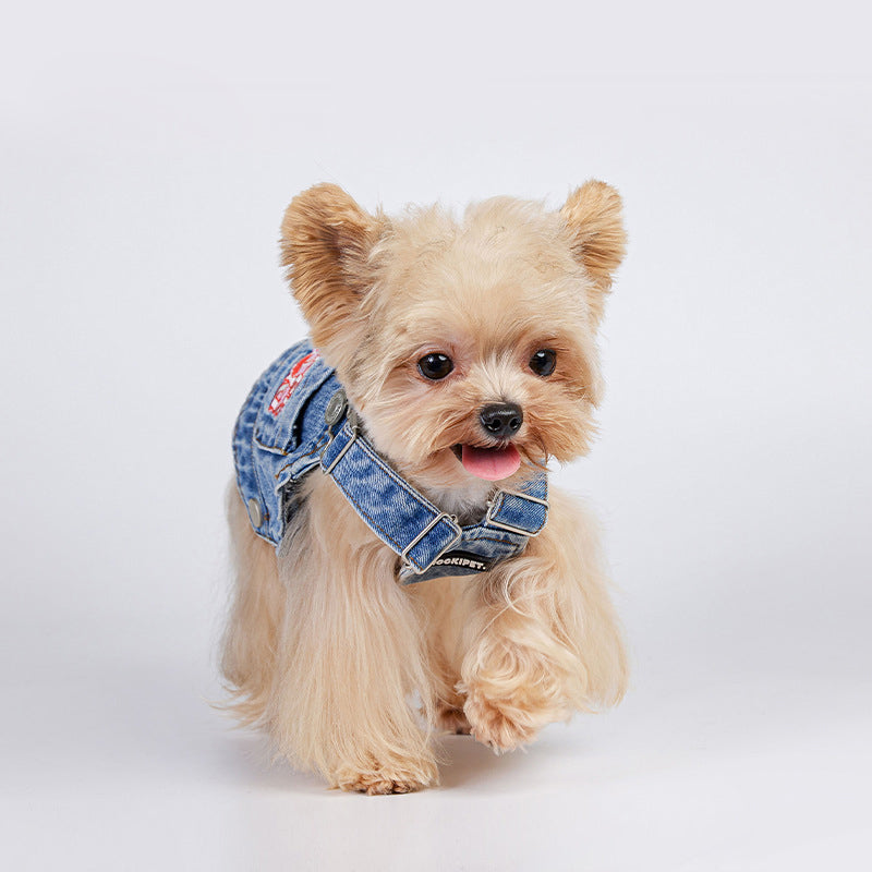 cotton dog denim vest, view 5 - MRSLM