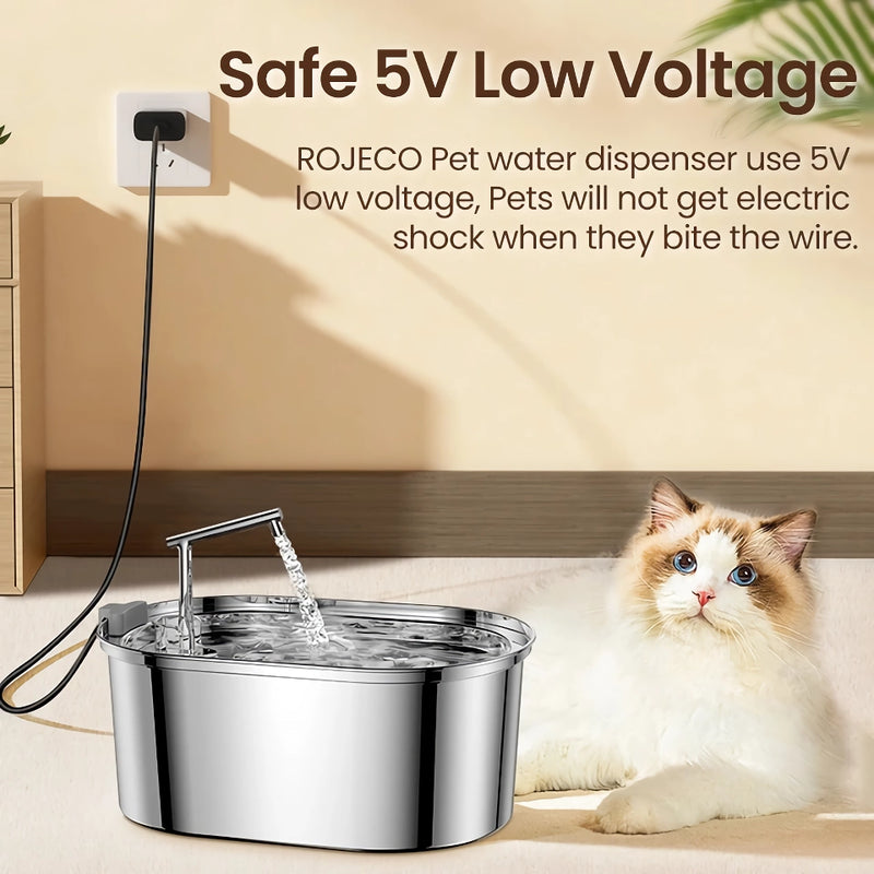 automatic stainless steel pet drinking fountain, view 3 - MRSLM