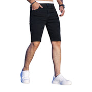 men's tight fit denim shorts, view 4 - MRSLM