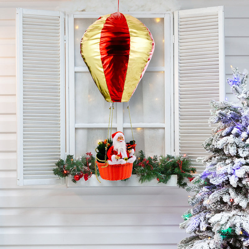 santa hot air balloon christmas decor, view 3 - MRSLM