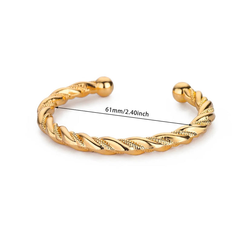 Twisted cuff bangle for women, view 9 - MRSLM