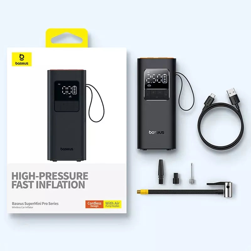 Portable wireless car air pump, view 2 - MRSLM