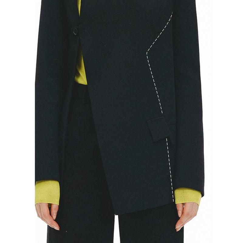 women's black asymmetric blazer, view 7 - MRSLM