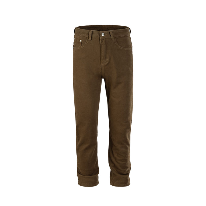 Brown Multi-size Washed Distressed Trousers
