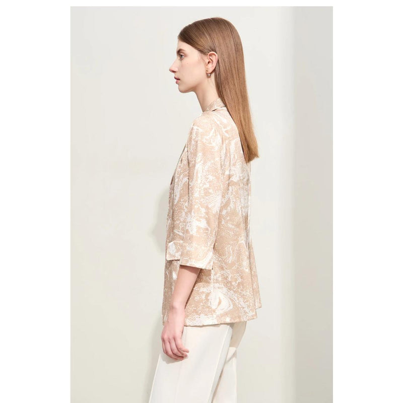 silk stretch printed blazer, view 4 - MRSLM