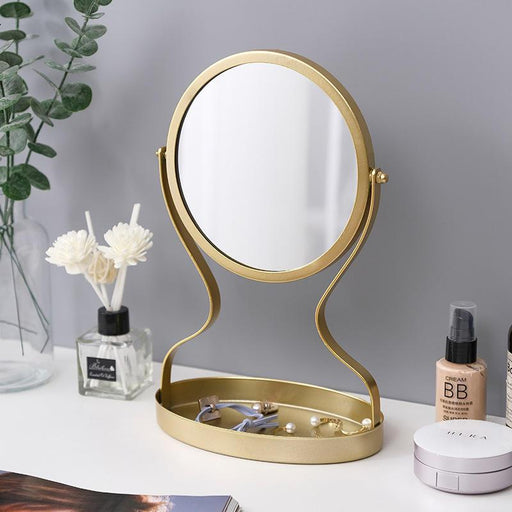 metal vanity mirror with jewelry storage - MRSLM