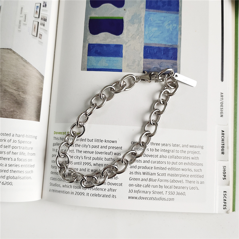 sterling silver buckle chain bracelet, view 3 - MRSLM