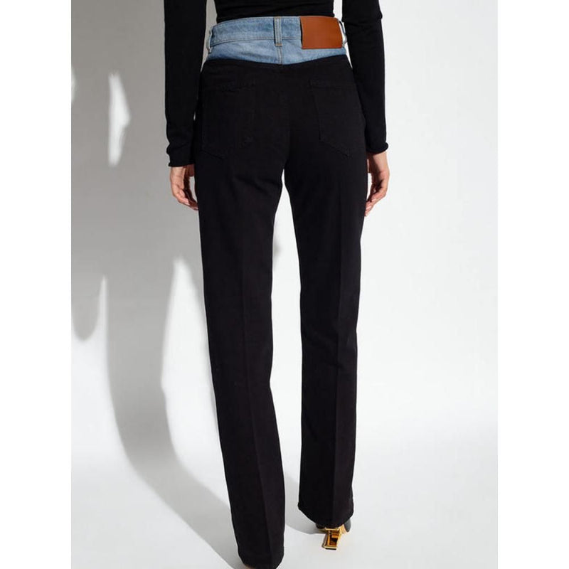 patchwork straight-leg jeans, view 4 - MRSLM