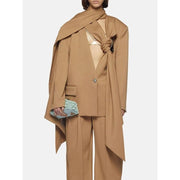 asymmetric scarf collar blazer, view 3 - MRSLM